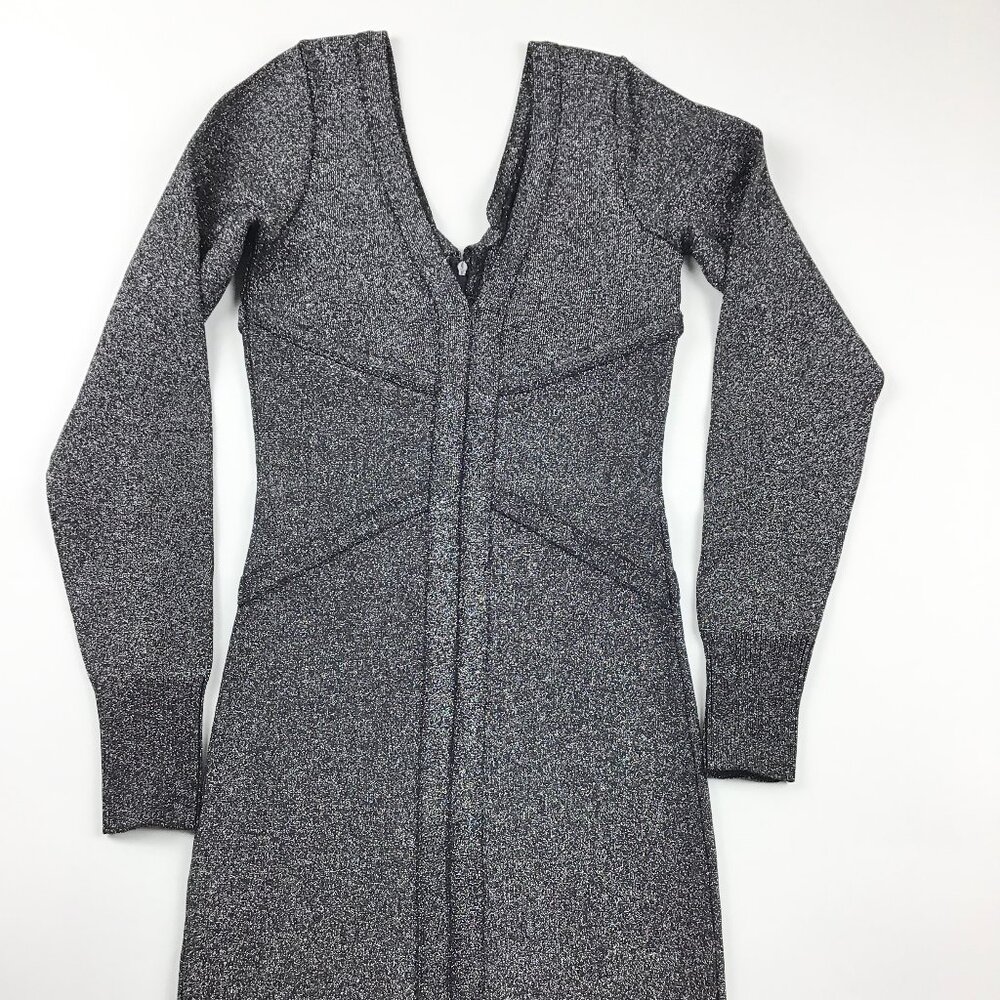 Bebe Gray Metallic Bodycon XS
